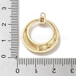 Brass Micro Pave Clear Cubic Zirconia Pendants&nbsp;KK-M275-57G