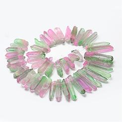 Electroplate Natural Quartz Crystal Beads Strands&nbsp;G-F462-01A