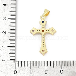 Brass Micro Pave Cubic Zirconia Pendants&nbsp;KK-D317-108G