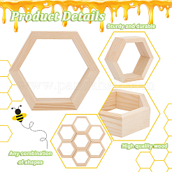 10Pcs Hexagon Wooden Dessert Cupcake Organizer Holder&nbsp;ODIS-GA0001-49