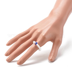 Handmade Glass Beads Stretch Rings&nbsp;RJEW-JR00373