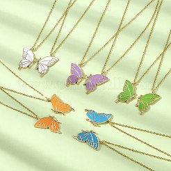 2Pcs Alloy Butterfly Pendant Necklaces&nbsp;NJEW-JN04550