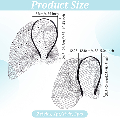 2Pcs 2 Colors Mesh Veil Cloth Hair Bands&nbsp;FIND-OC0003-95A