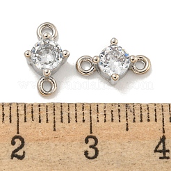 Rack Plating Brass Pave Clear Cubic Zirconia Links&nbsp;KKB-L215-047A-P