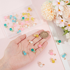 40Pcs 5 Colors Imitation Jade Glass Beads Pendants&nbsp;FIND-SC0009-72