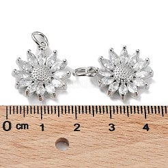 Rack Plating Brass Clear Cubic Zirconia Pendants&nbsp;KK-B078-01P