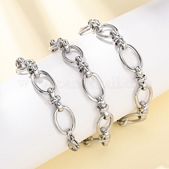 10MM 304 Stainless Steel Oval Link Chain Necklaces for Women&nbsp;X-NJEW-G194-04P