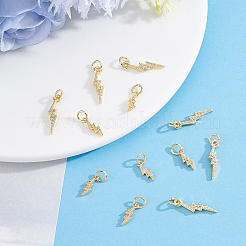 12Pcs 2 Styles Brass Micro Pave Cubic Zirconia Pendants&nbsp;KK-BBC0028-10