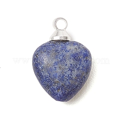 Natural Amethyst & Flower Amazonite & Lapis Lazuli & Rose Quartz Heart Charms&nbsp;PALLOY-JF04889-01