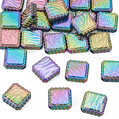 30Pcs Rainbow Iridescent Printed Opaque Acrylic Beads&nbsp;OACR-TA0001-73B