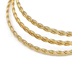 7Pcs Vacuum Plating PVD Vacuum Plating 201 Stainless Steel Bangles Sets&nbsp;BJEW-F476-06G-01