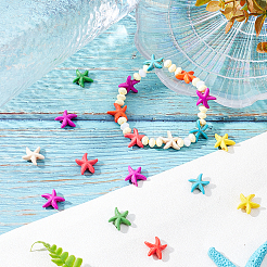 6 Strands 3 Style Synthetic Turquoise Beads Strands&nbsp;G-FH0001-49