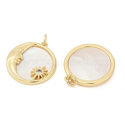 Brass Micro Pave Cubic Zirconia Pendants&nbsp;KK-U058-22G-01