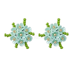 304 Stainless Steel Flower Stud Earrings&nbsp;EJEW-MZ00457-01