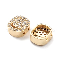 Brass Micro Pave Cubic Zirconia Beads&nbsp;KK-M241-01I