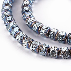 Electroplated Natural Lava Rock Beads Strands&nbsp;G-T114-72C