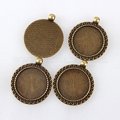Vintage Tibetan Alloy Pendant Cabochon Bezel Settings&nbsp;X-TIBEP-M018-35AB-NF