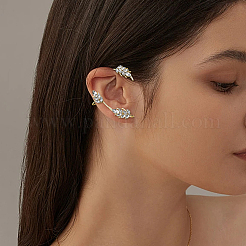 4Pcs 4 Styles Leaf Alloy Rhinestone Cuff Earrings&nbsp;EJEW-GO0002-29