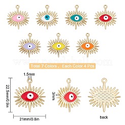 28pcs 7 colors Alloy Enamel Pendants&nbsp;ENAM-SC0002-45