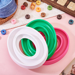 3Pcs 3 Colors Plastic Oval Bobbin Holder&nbsp;AJEW-TA0002-38