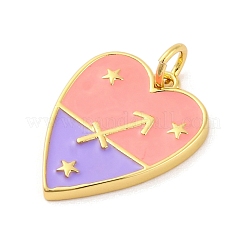 Brass Enamel Pendants&nbsp;KK-Z077-01G-12