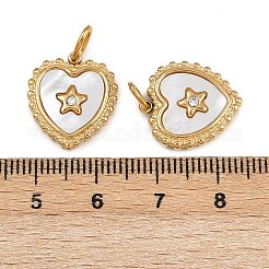304 Stainless Steel Pave Natural Shell Pendants&nbsp;X-STAS-Z152-13G