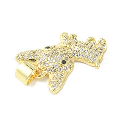 Brass Micro Pave Cubic Zirconia Pendants&nbsp;ZIRC-F138-03G
