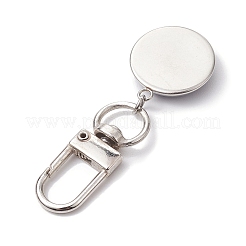 Flat Round with Evil Eye 304 Stainless Steel & Resin Pendant Decorations&nbsp;HJEW-JM01946-01