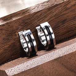 304 Stainless Steel with Enamel Hoop Earrings&nbsp;EJEW-M001-21A-P