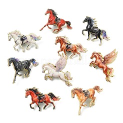12Pcs 12 Styles Horse Alloy Enamel Lapel Pin Backs&nbsp;JEWB-CJ0003-66