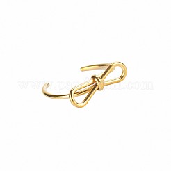 Stylish 304 Stainless Steel Bowknot Open Cuff Ring for Women Daily Wear&nbsp;LS-GB8358-2