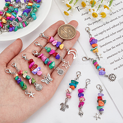 12 Sets 3 Style Tibetan Style Alloy Pendant Decorations&nbsp;HJEW-WR0001-09