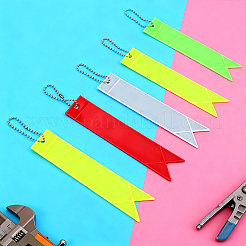 16Pcs 4 Colors Rectangle PVC Plastic Reflect Light Pendant Decorations&nbsp;HJEW-GF0001-79