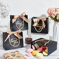 Rectangle Paper Wrapping Handle Bags with Ribbon&nbsp;CARB-WH0001-07C