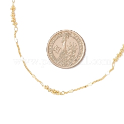 Brass Heart & Bar Link Chain Neckalces&nbsp;NJEW-JN05389