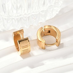 304 Stainless Steel Polishing Effect Hoop Earrings&nbsp;EJEW-M001-39G