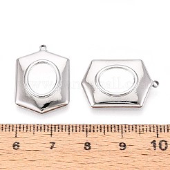 304 Stainless Steel Pendant Cabochon Settings&nbsp;STAS-T067-12P