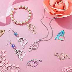 12Pcs 2 Style Ion Plating(IP) 201 Stainless Steel Pendants&nbsp;STAS-DC0001-78