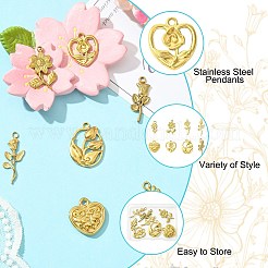 8Pcs 8 Styles 304 Stainless Steel Pendants&nbsp;STAS-CJ0002-91