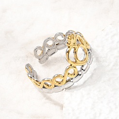 304 Stainless Steel Cuff Open Rings for Women&nbsp;SA-CBA82C8-11GP