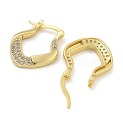 Rack Plating Brass Micro Pave Clear Cubic Zirconia Hoop Earrings&nbsp;EJEW-I313-03G