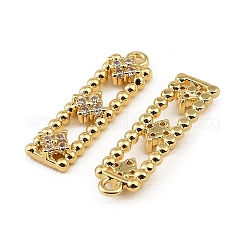 Brass Micro Pave Clear Cubic Zirconia Pendants&nbsp;CU-CBAF17A-05G