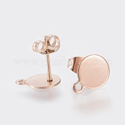Ion Plating(IP) 304 Stainless Steel Stud Earring Findings&nbsp;STAS-K184-02-02RG