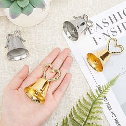 8Pcs 2 Styles Heart/Bowknot & Bell Alloy Memo Clip&nbsp;AJEW-CA0001-94