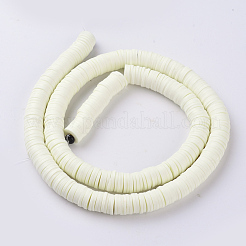Flat Round Handmade Polymer Clay Beads&nbsp;CLAY-R067-8.0mm-21