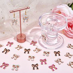 50Pcs 5 Colors Rack Plating Alloy Enamel Pendants&nbsp;ENAM-SC0006-45