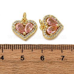 Brass Micro Pave Cubic Zirconia Pendants&nbsp;KK-A271-12G