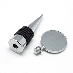 Zinc Alloy Wine Bottle Stoppers Cabochon Settings&nbsp;X-MAK-R022-02