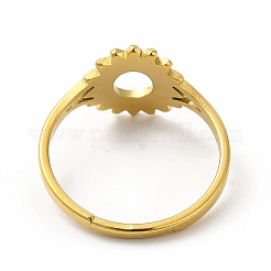 Ion Plating(IP) 304 Stainless Steel Sunflower Adjustable Ring for Women&nbsp;RJEW-B027-17G