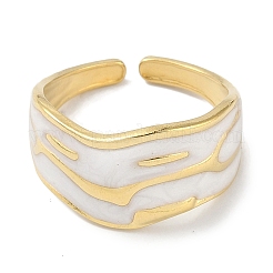 Ion Plating(IP) 304 Stainless Steel Enamel Cuff Finger Rings&nbsp;RJEW-L107-039G-01